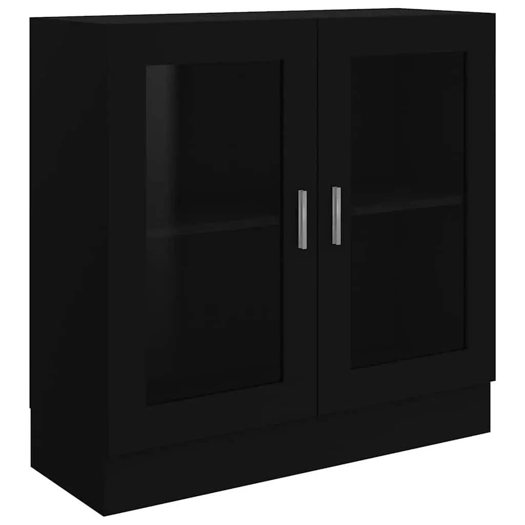 Vitrine Cabinet Black 82.5x30.5x80 cm Engineered Wood 802742 - Furniture