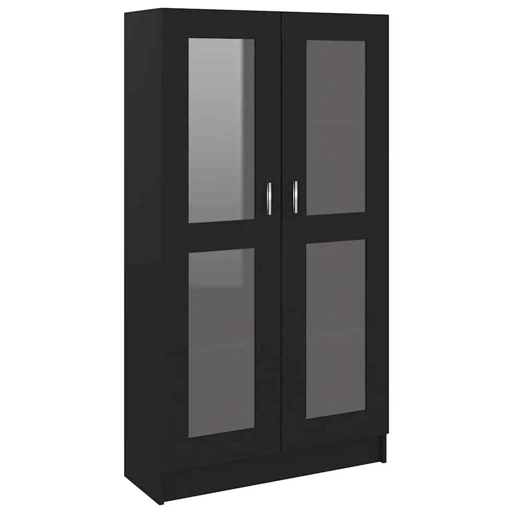 Vitrine Cabinet Black 82.5x30.5x150 cm Engineered Wood 802760 - Furniture
