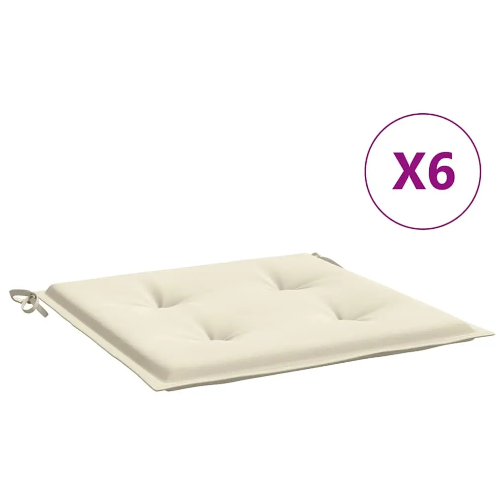 Garden Chair Cushions 6 pcs Cream 50x50x2 cm Oxford Fabric 314043 - Home & Garden