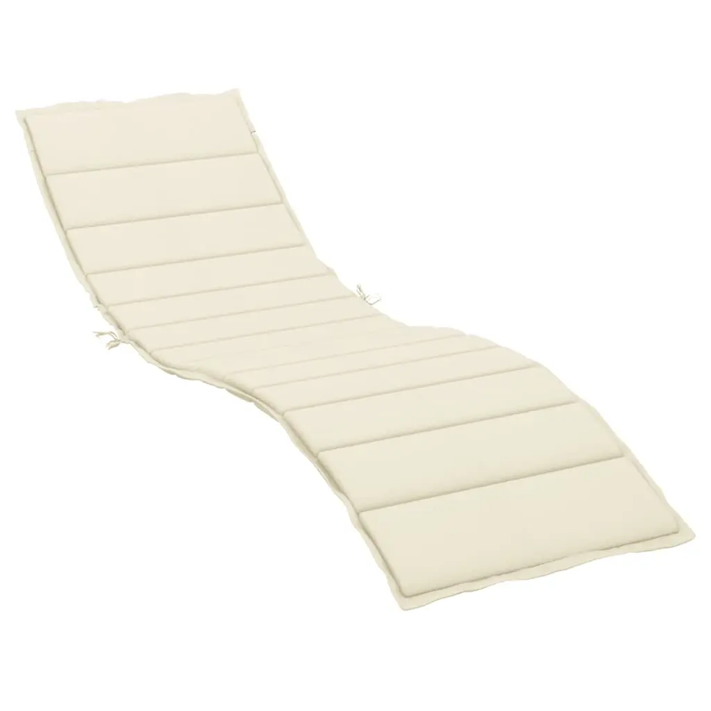Sun Lounger Cushion Cream 200x70x3cm Oxford Fabric 314220 - Home & Garden