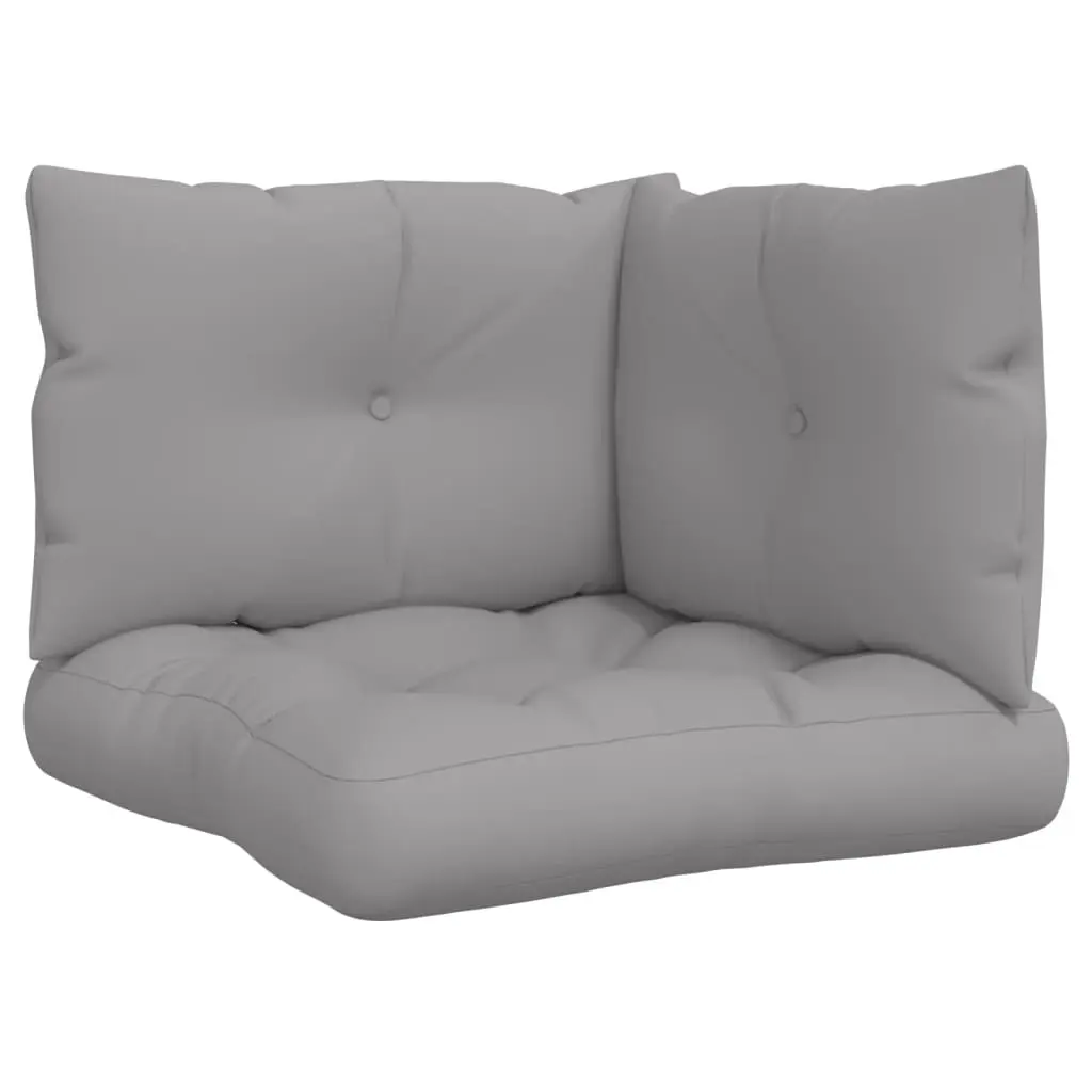 Pallet Cushions 3 pcs Grey Fabric 314618 - Home & Garden