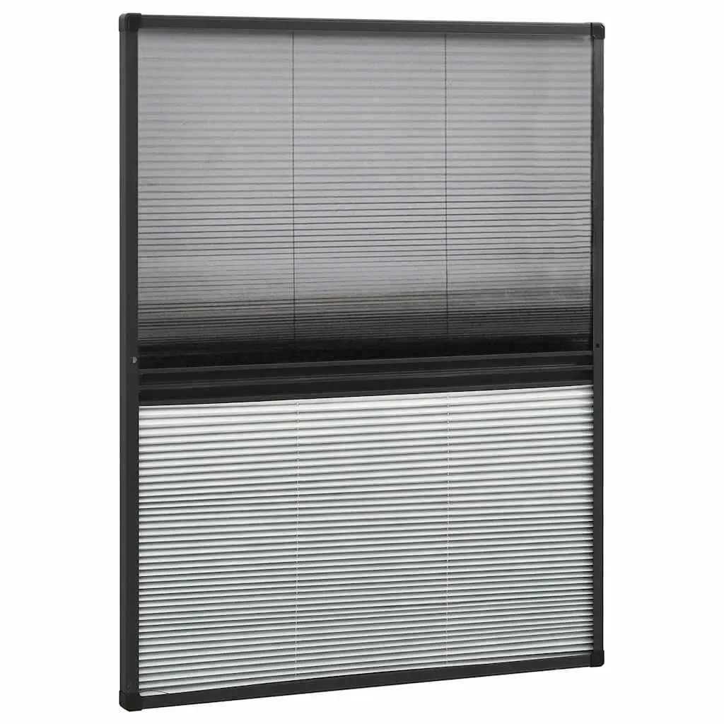 Plisse Insect Screen for Windows Aluminium 80x100 cm with Shade 148683 - Home & Garden