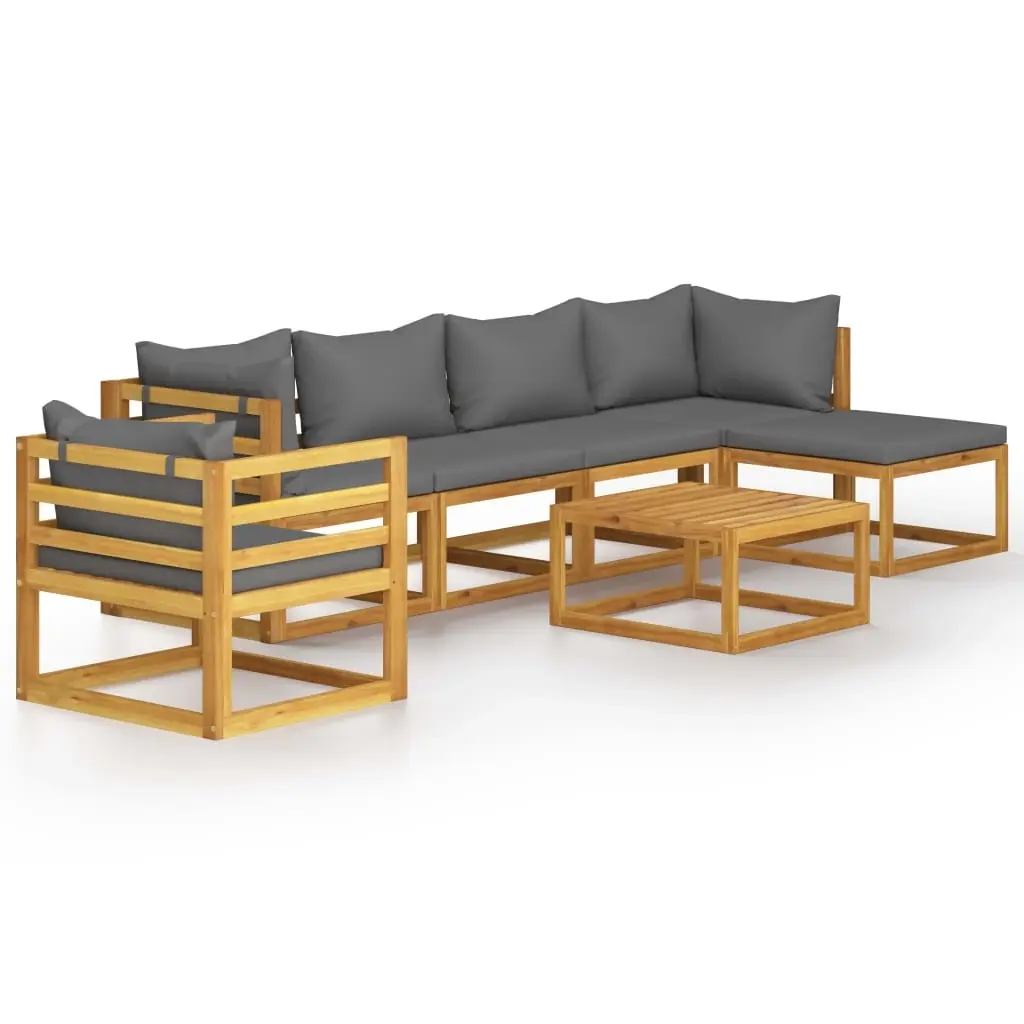 7 Piece Garden Lounge Set with Cushion Solid Acacia Wood 3057606 - Furniture