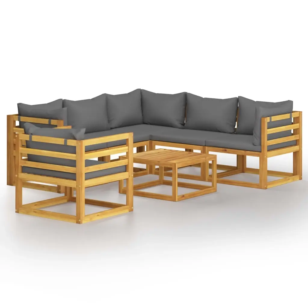 7 Piece Garden Lounge Set with Cushion Solid Acacia Wood 3057613 - Furniture