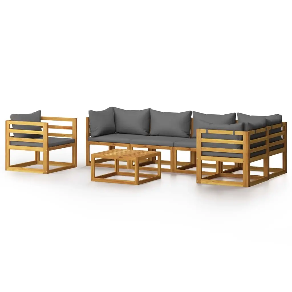 7 Piece Garden Lounge Set with Cushion Solid Acacia Wood 3057629 - Furniture