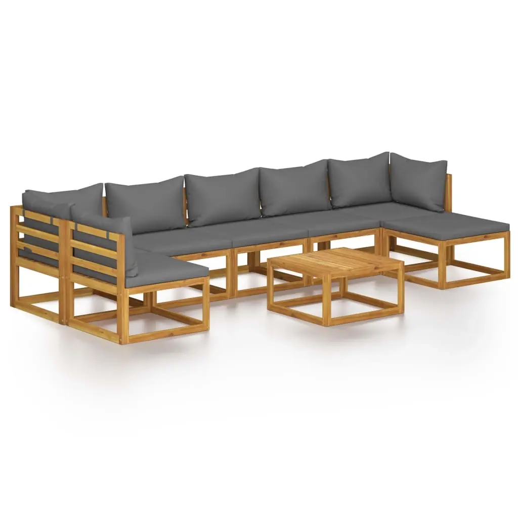 8 Piece Garden Lounge Set with Cushion Solid Acacia Wood 3057630 - Furniture
