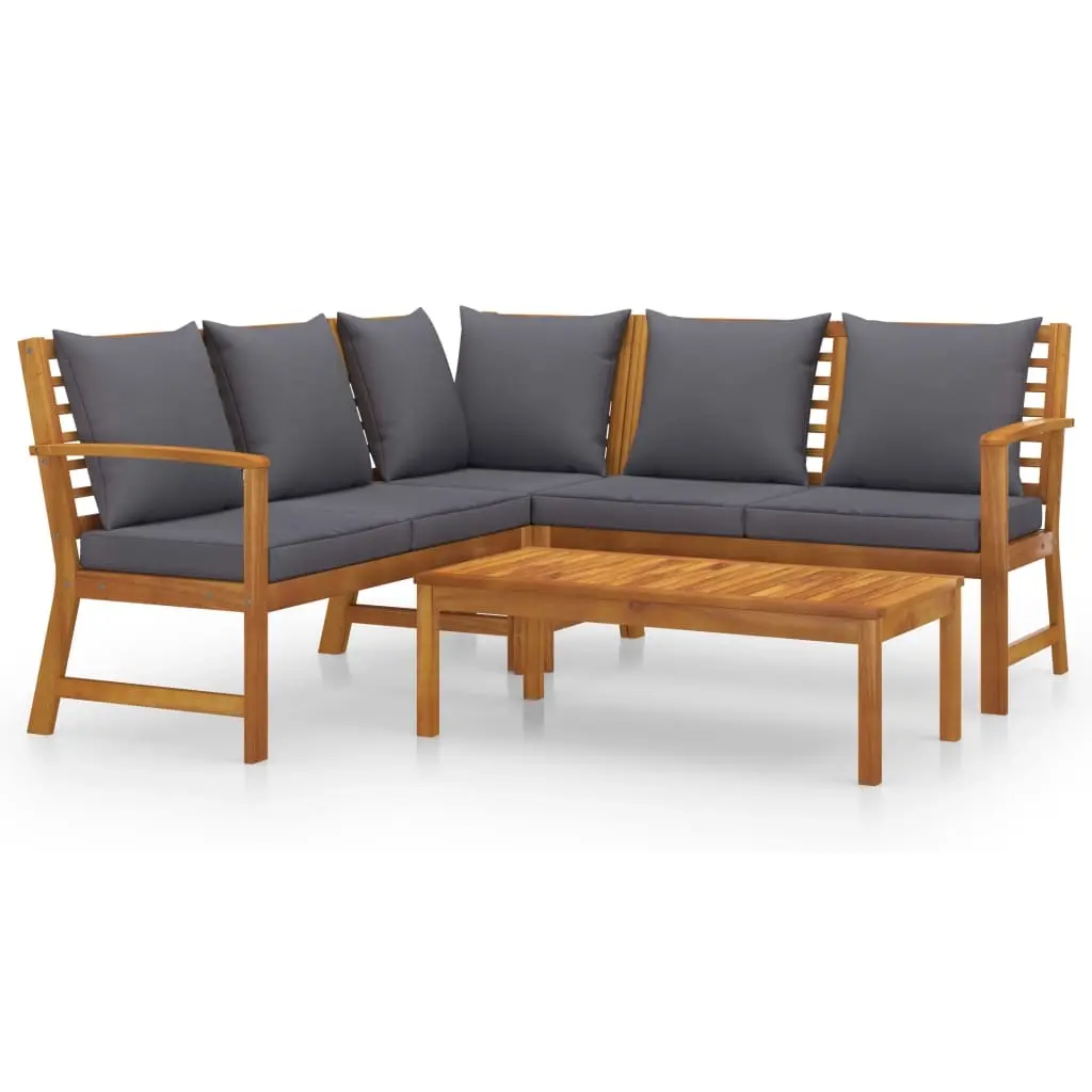 4 Piece Garden Lounge Set with Cushion Solid Acacia Wood 3057776 - Furniture