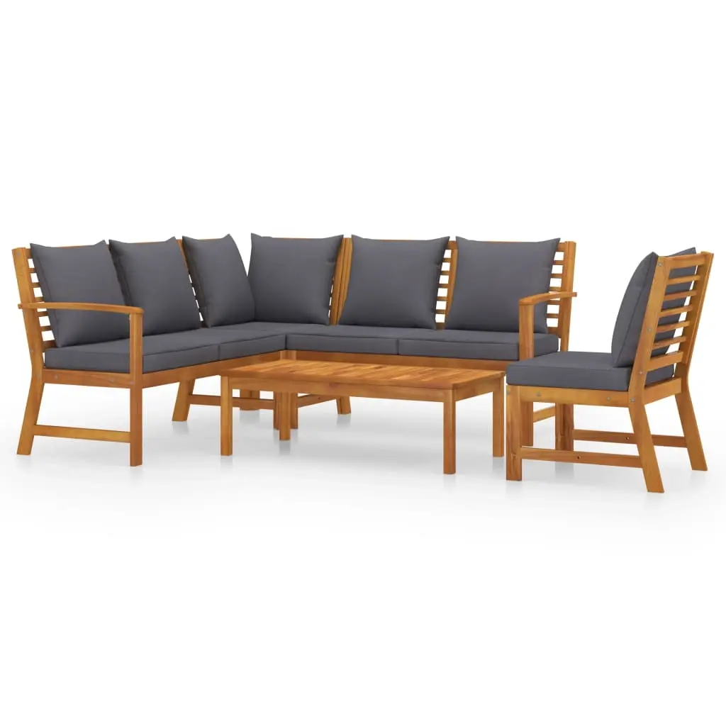 5 Piece Garden Lounge Set with Cushion Solid Acacia Wood 3057777 - Furniture