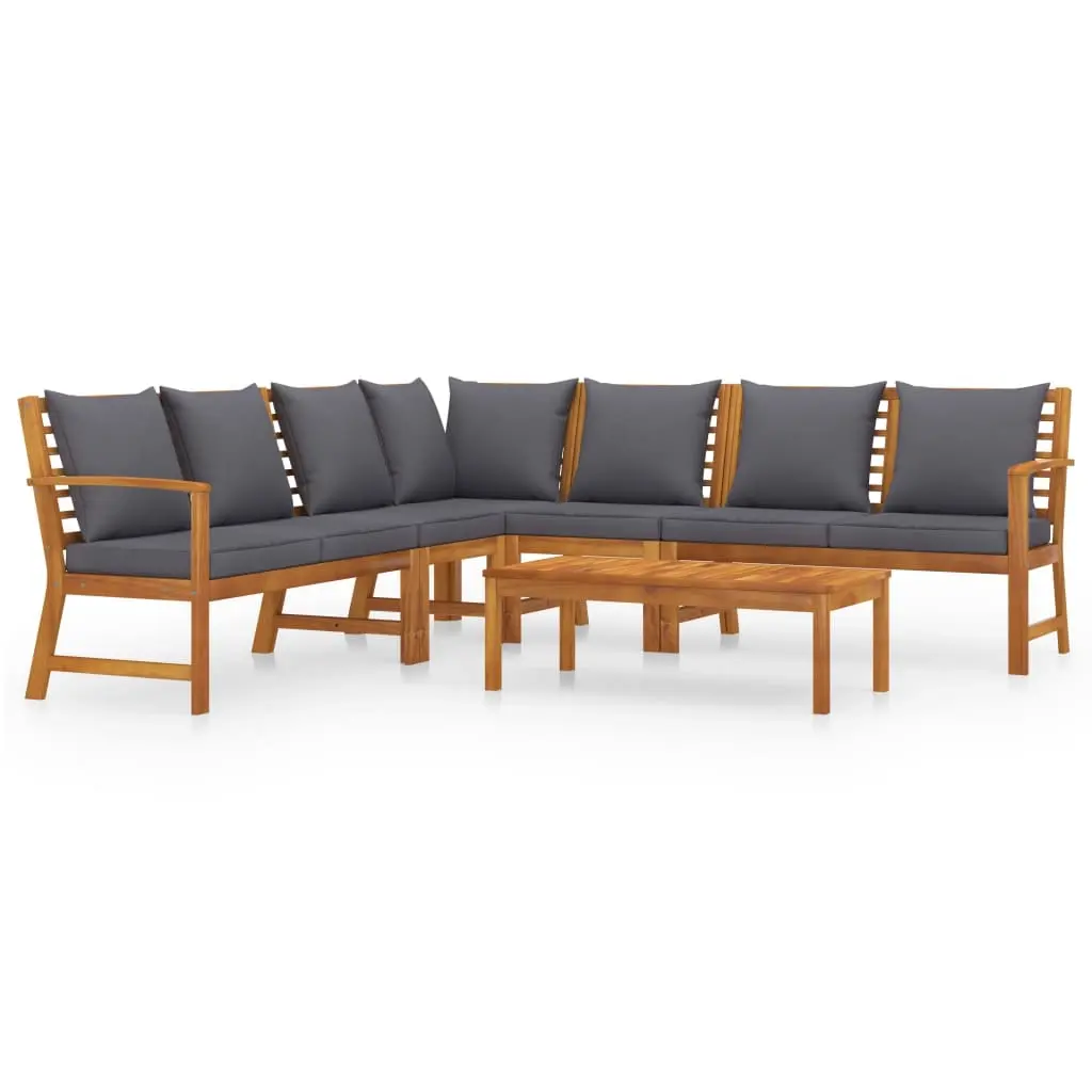 6 Piece Garden Lounge Set with Cushion Solid Acacia Wood 3057781 - Furniture