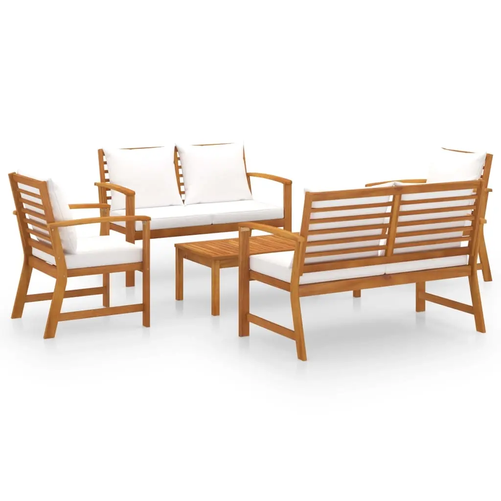 5 Piece Garden Lounge Set with Cushion Solid Acacia Wood 3057786 - Furniture