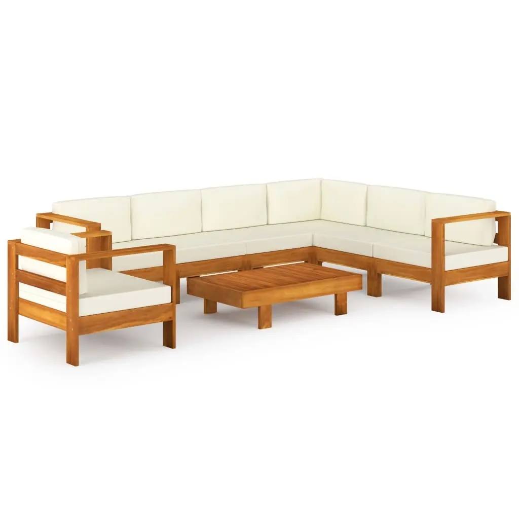 8 Piece Garden Lounge Set with Cushions 100x60 cm Acacia Wood 3057938 - Furniture
