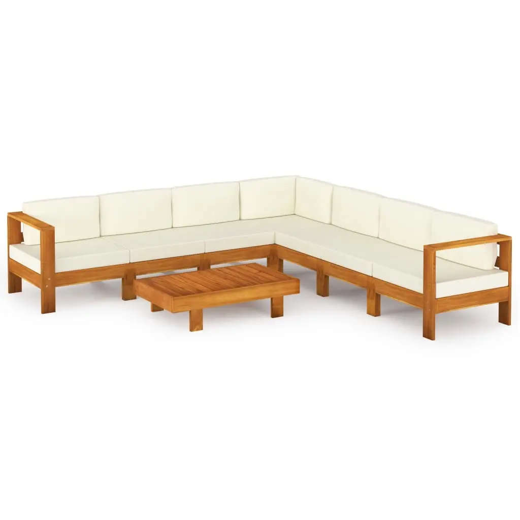 8 Piece Garden Lounge Set with Cushions 100x60 cm Acacia Wood 3057940 - Furniture