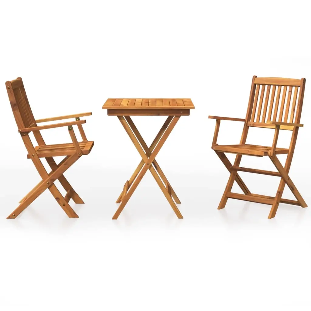 3 Piece Folding Garden Dining Set Solid Acacia Wood 3058253 - Furniture