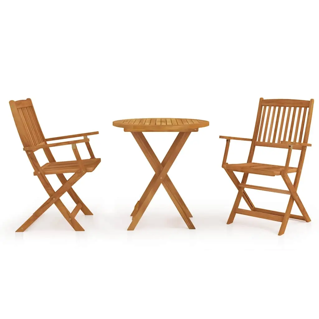3 Piece Folding Garden Dining Set Solid Acacia Wood 3058255 - Furniture