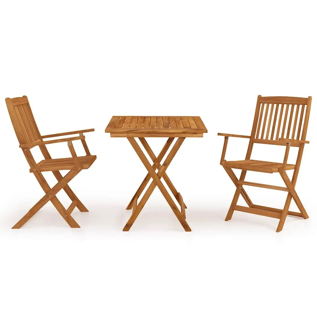 3 Piece Folding Garden Dining Set Solid Acacia Wood 3058257 - Furniture