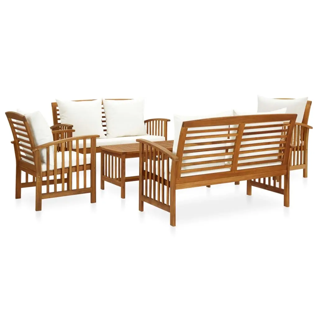 5 Piece Garden Lounge Set with Cushions Solid Acacia Wood (310257+310260+310263) 3057977 - Furniture