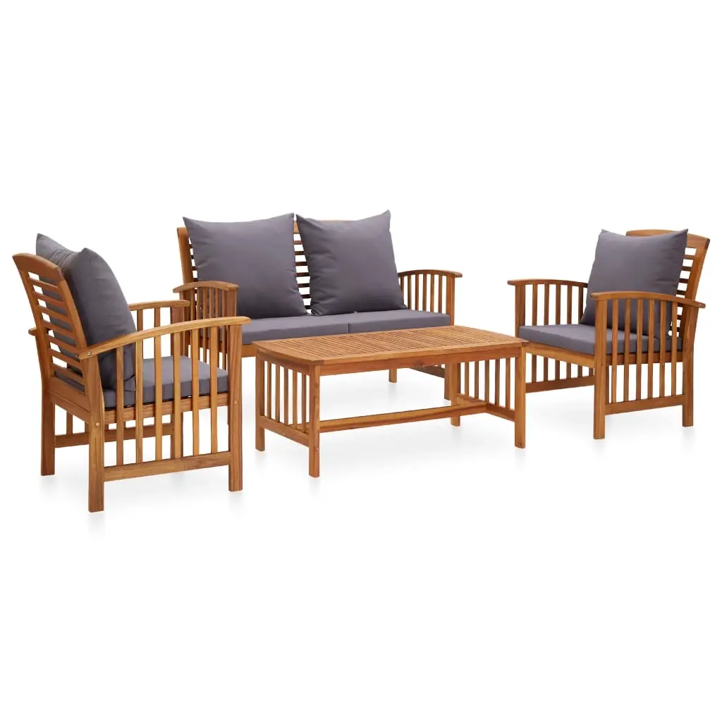 4 Piece Garden Lounge Set with Cushions Solid Acacia Wood (310258+310264) 3057979 - Furniture