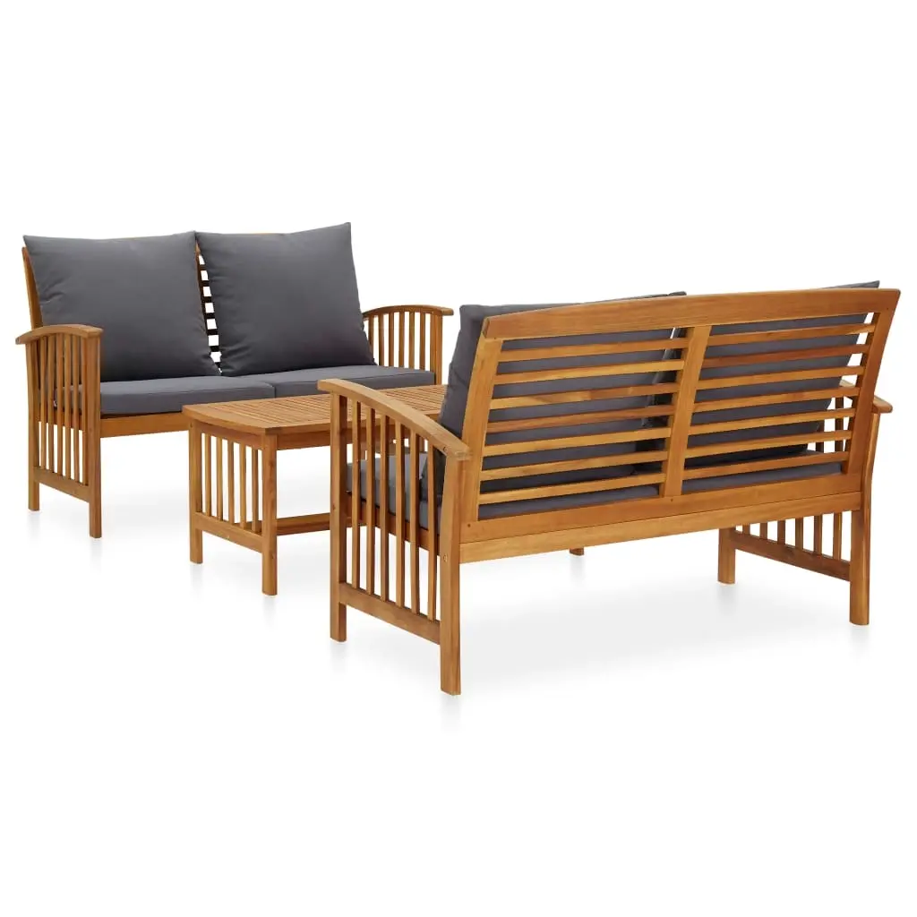 3 Piece Garden Lounge Set with Cushions Solid Acacia Wood (310261+310264) 3057980 - Furniture