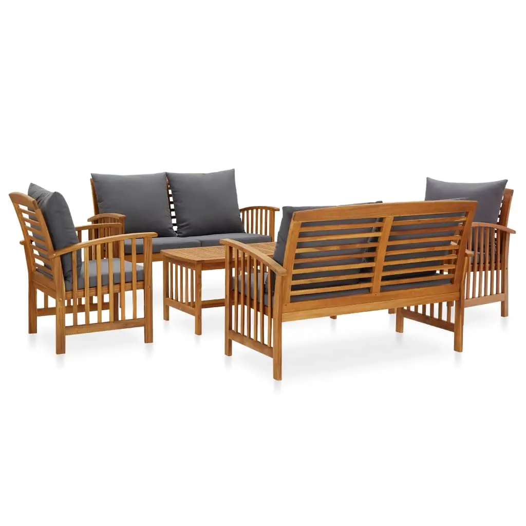 5 Piece Garden Lounge Set with Cushions Solid Acacia Wood (310258+310261+310264) 3057981 - Furniture