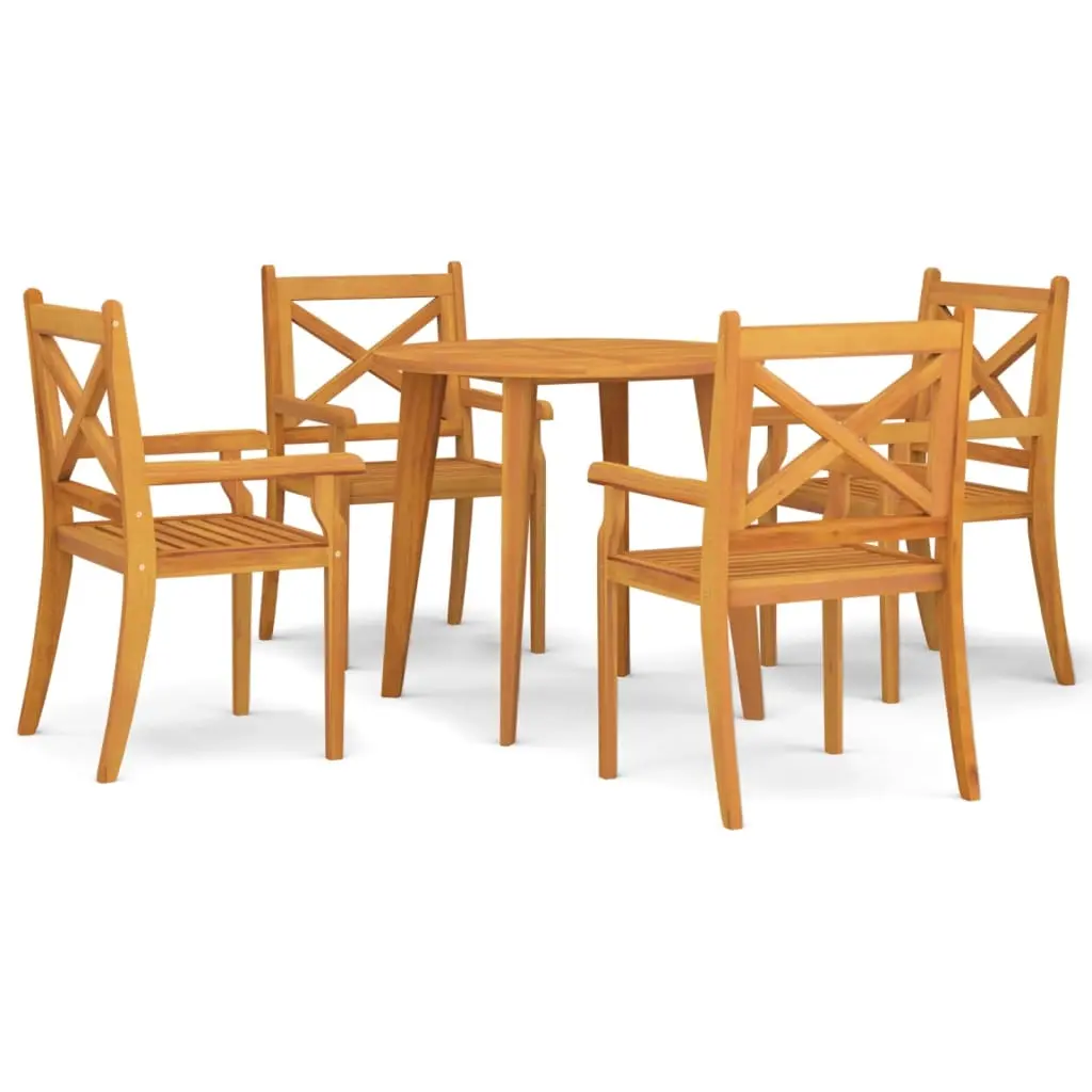5 Piece Garden Dining Set Solid Wood Acacia 3057998 - Furniture
