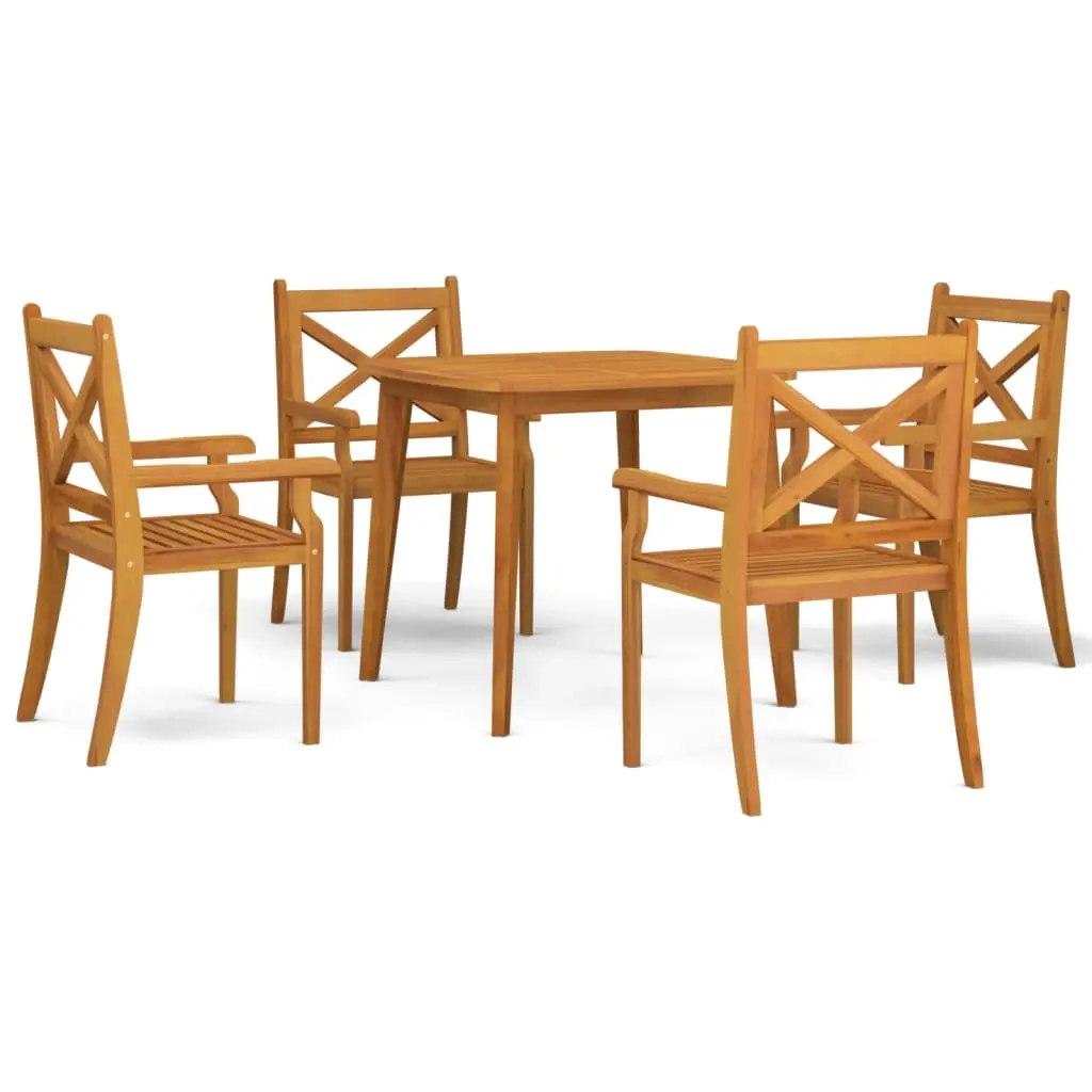 5 Piece Garden Dining Set Solid Wood Acacia 3058000 - Furniture