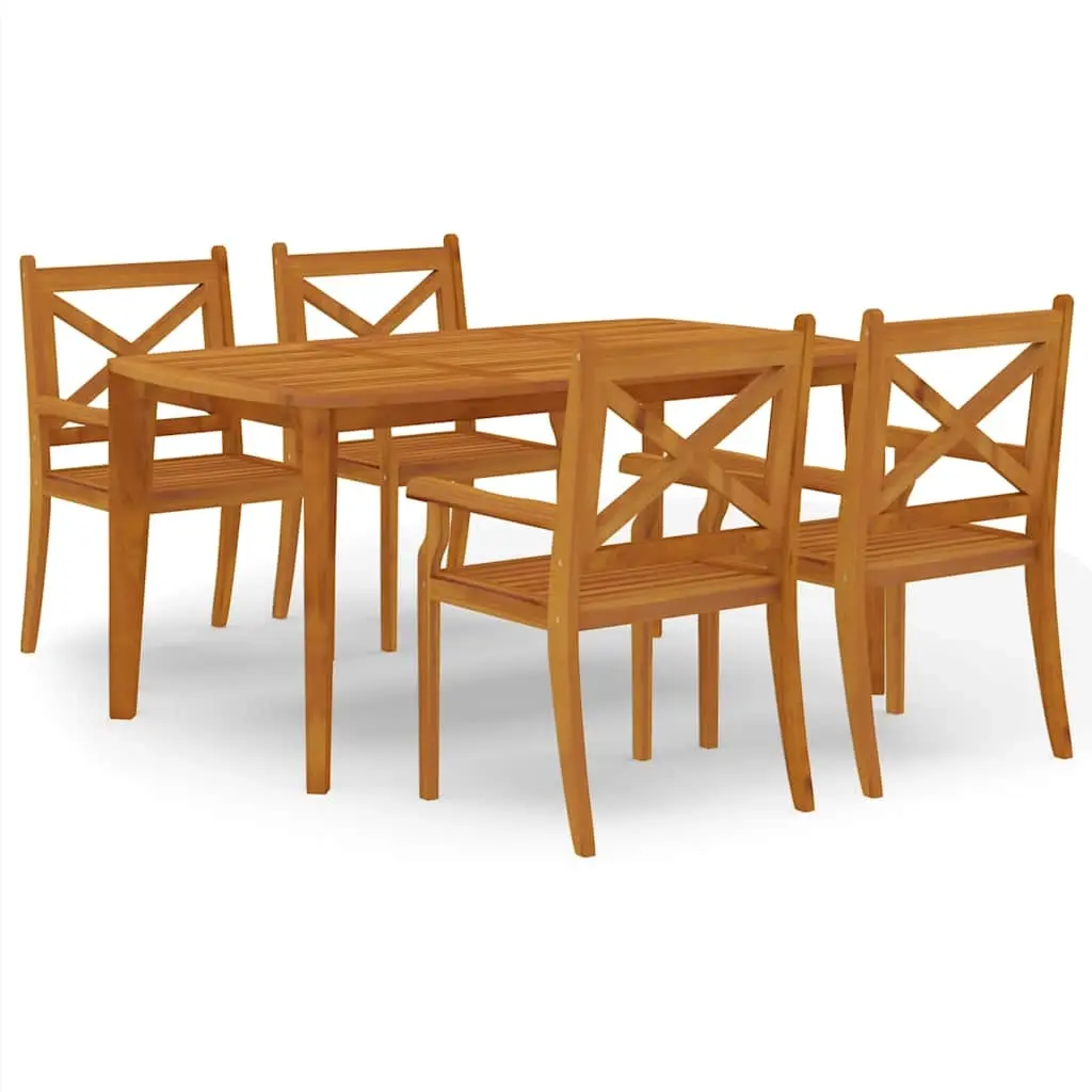 5 Piece Garden Dining Set Solid Wood Acacia 3058003 - Furniture