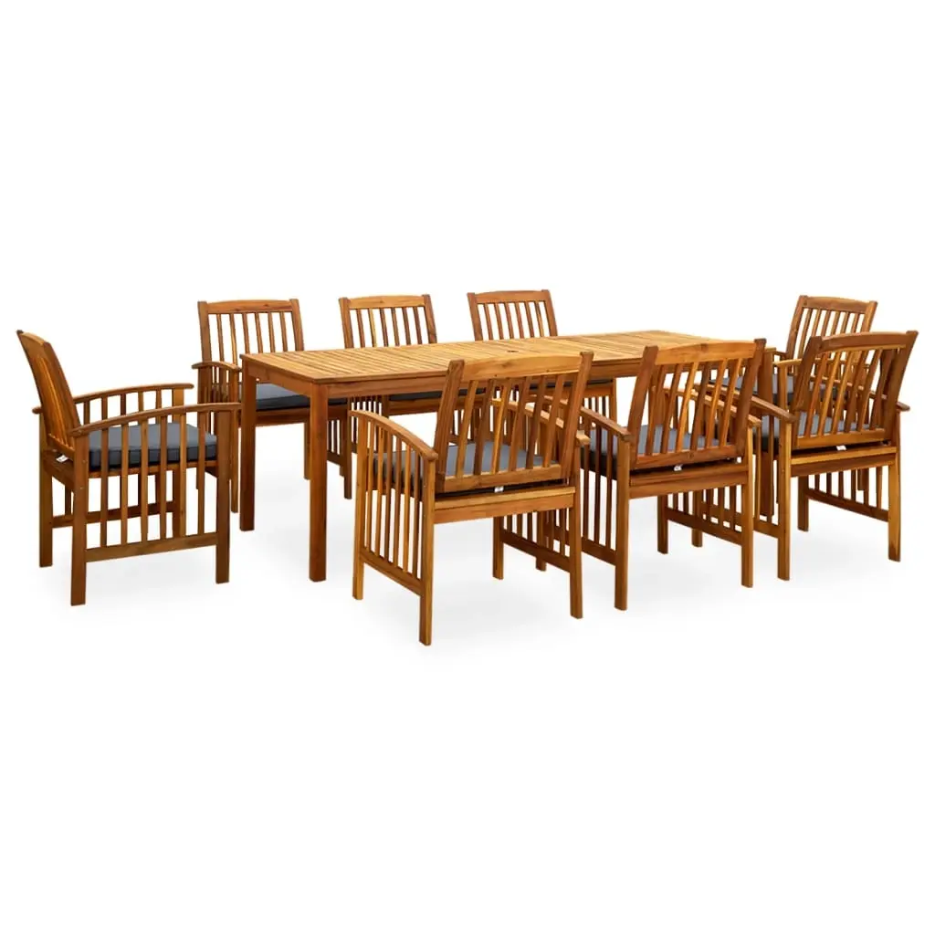 9 Piece Garden Dining Set with Cushions Solid Acacia Wood 3058093 - Furniture