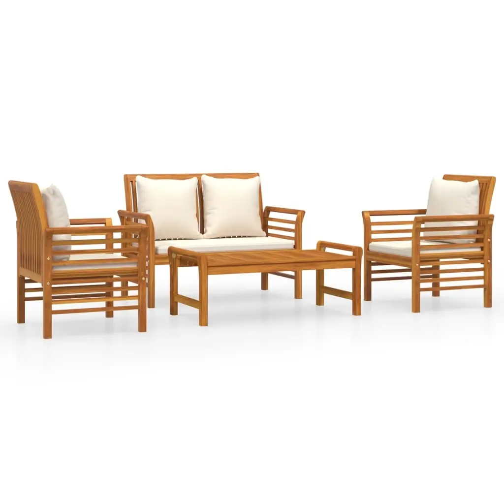 4 Piece Garden Lounge Set with Cushions Solid Wood Acacia 3058094 - Furniture