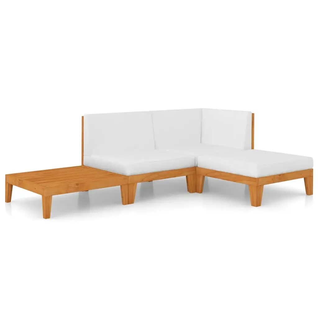 4 Piece Garden Lounge Set with Cushions Solid Acacia Wood 3058104 - Furniture