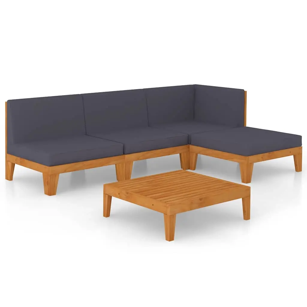 5 Piece Garden Lounge Set with Cushions Solid Acacia Wood 3058107 - Furniture