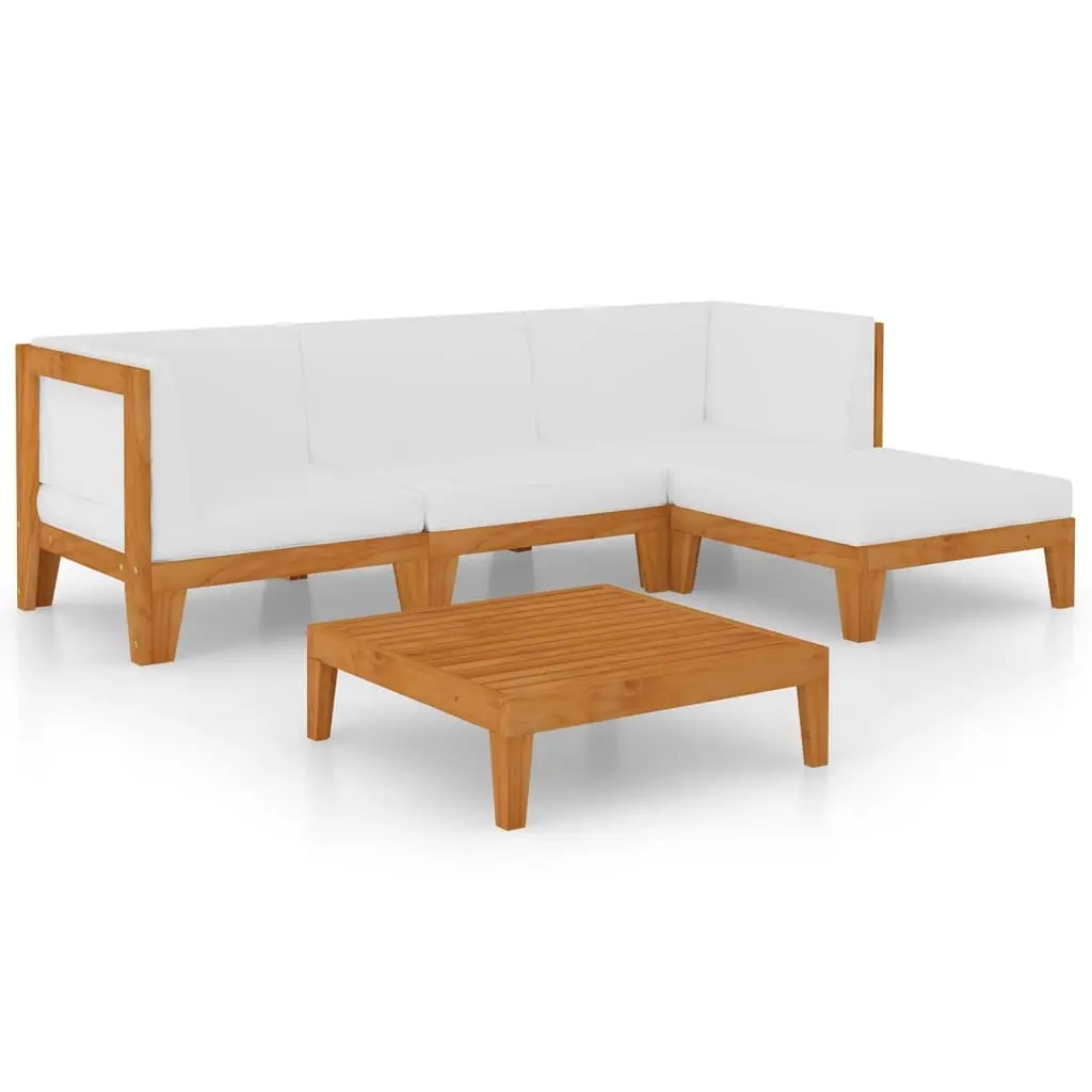 5 Piece Garden Lounge Set with Cushions Solid Acacia Wood 3058108 - Furniture