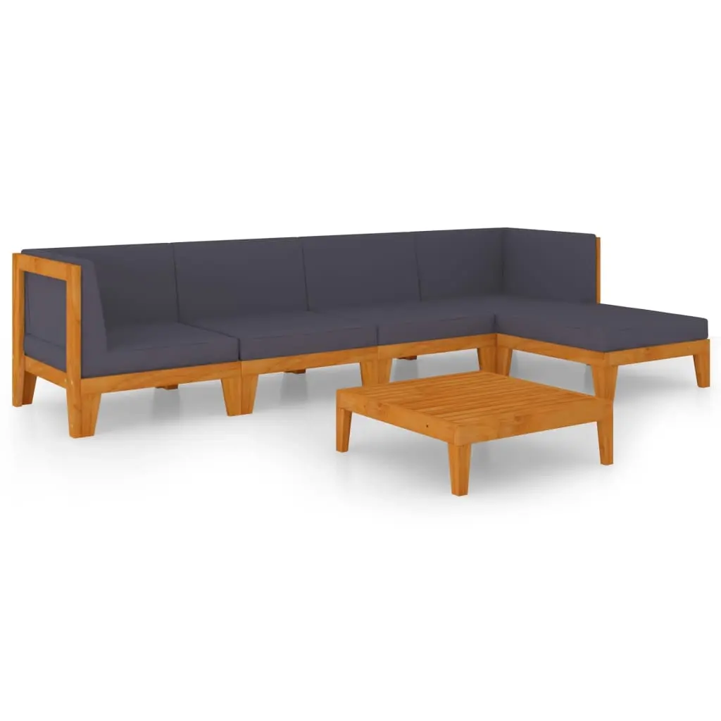 6 Piece Garden Lounge Set with Cushions Solid Acacia Wood 3058111 - Furniture