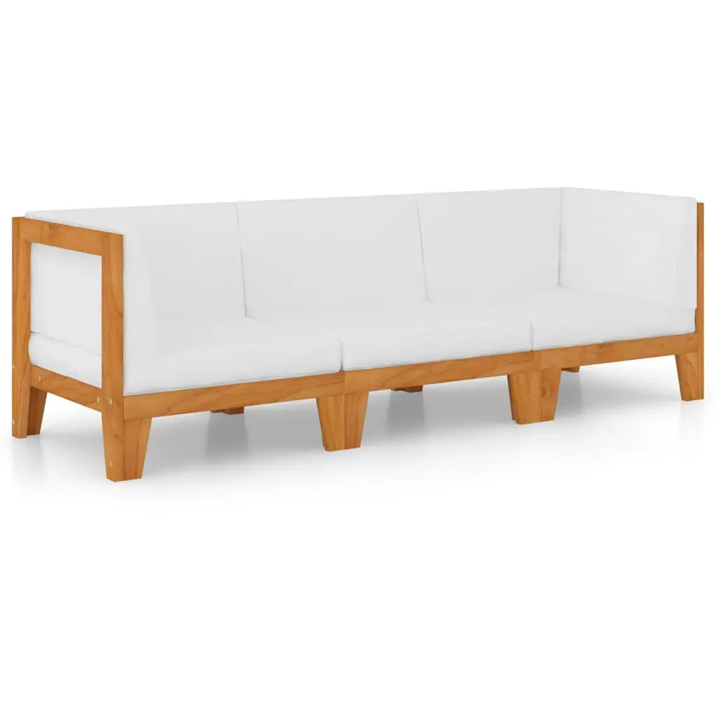 3 Piece Garden Lounge Set with Cushions Solid Acacia Wood 3058114 - Furniture