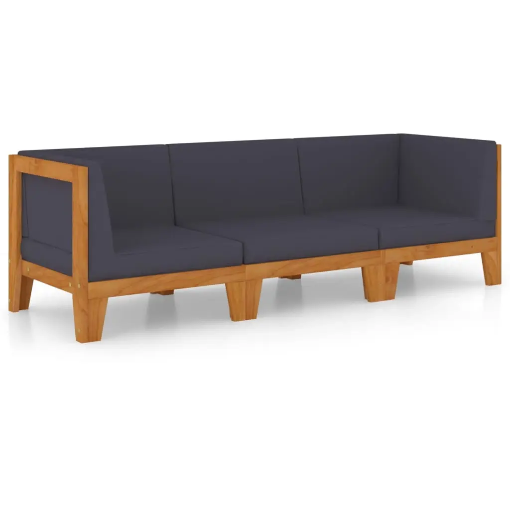 3 Piece Garden Lounge Set with Cushions Solid Acacia Wood 3058115 - Furniture