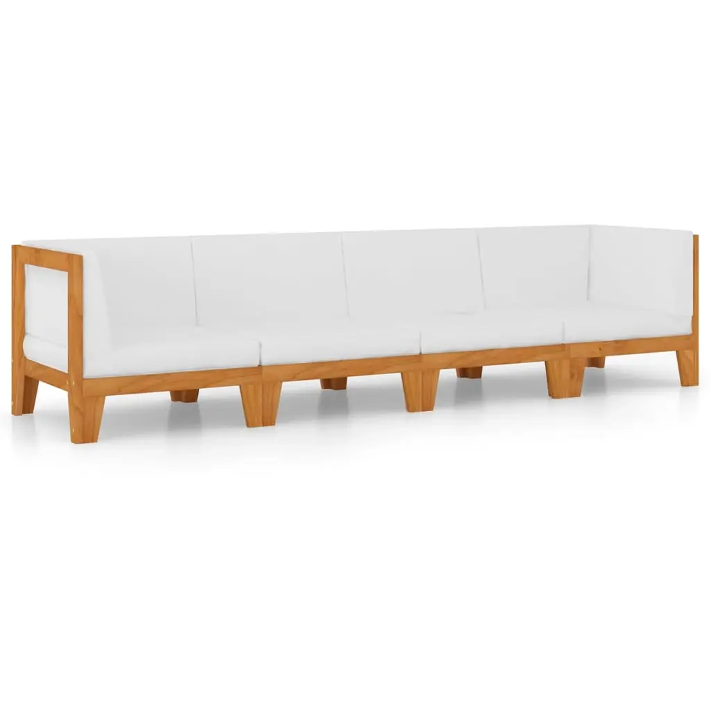 4 Piece Garden Lounge Set with Cushions Solid Acacia Wood 3058116 - Furniture