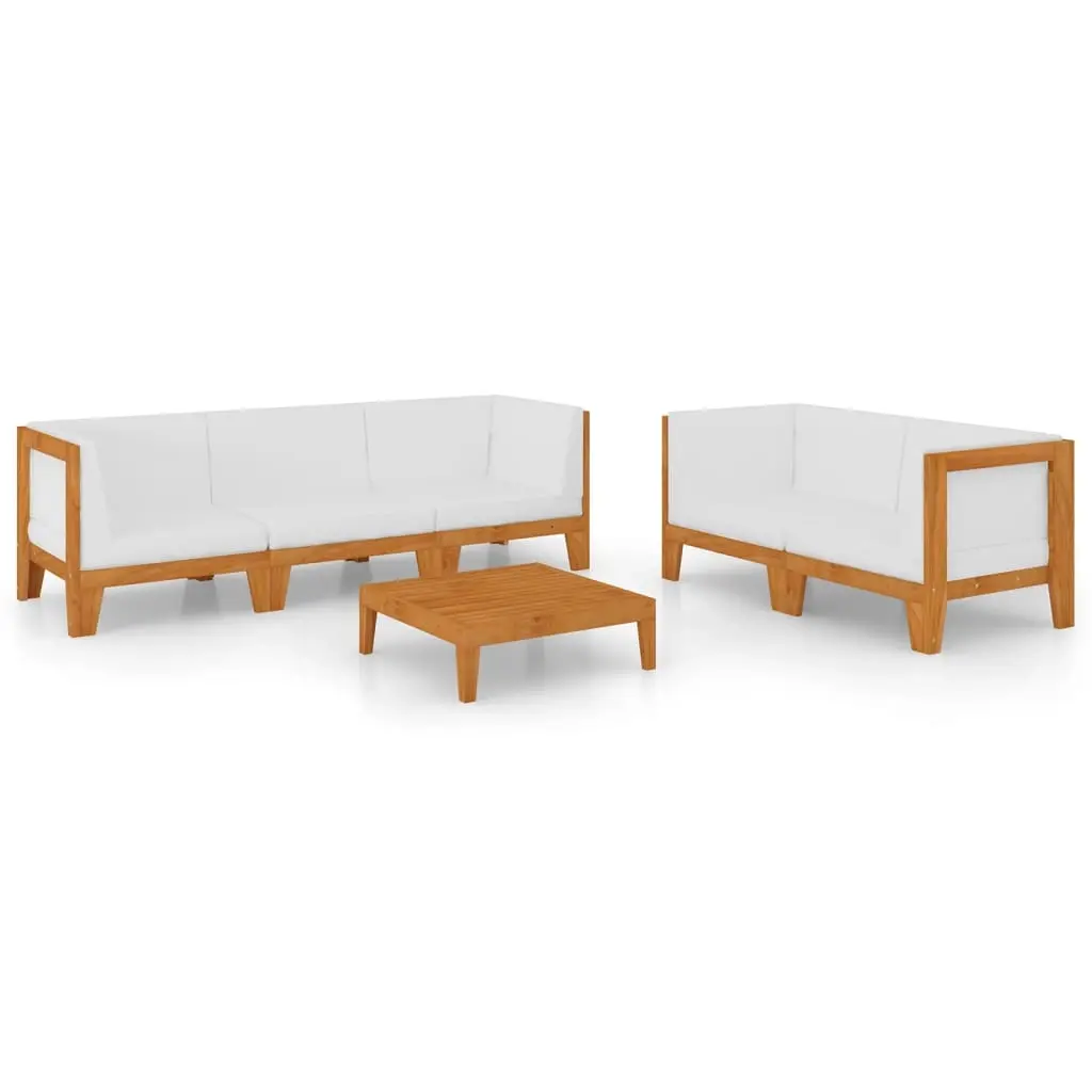 6 Piece Garden Lounge Set with Cushions Solid Acacia Wood 3058118 - Furniture