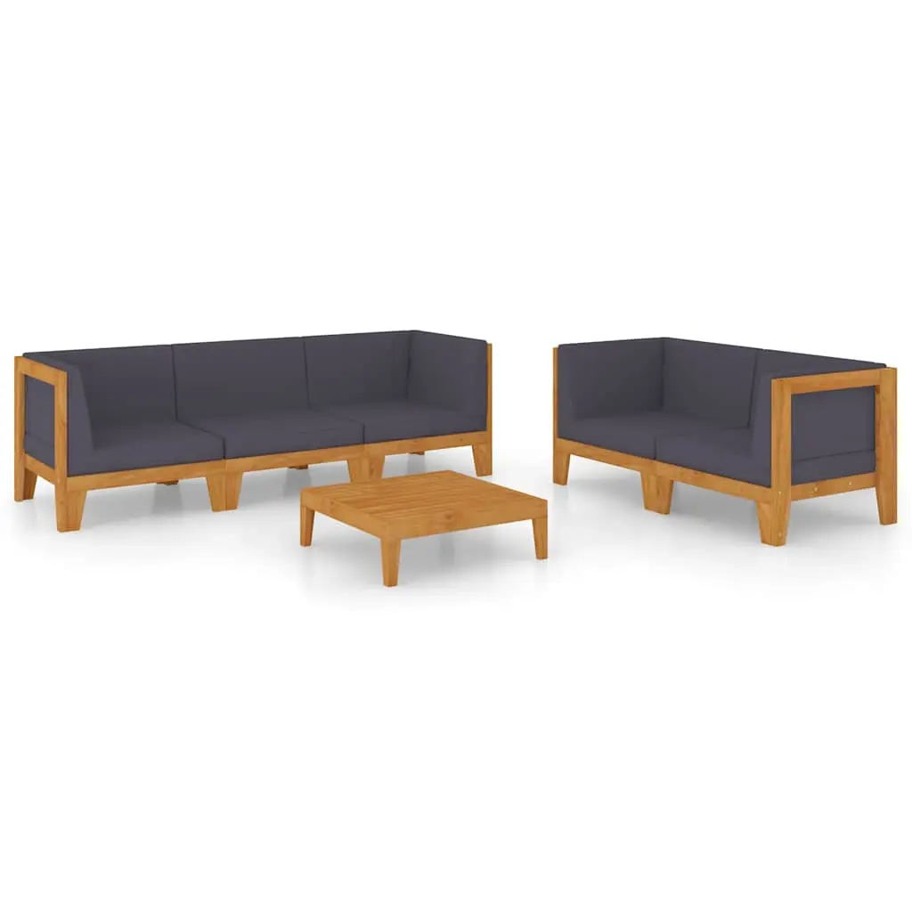 6 Piece Garden Lounge Set with Cushions Solid Acacia Wood 3058119 - Furniture