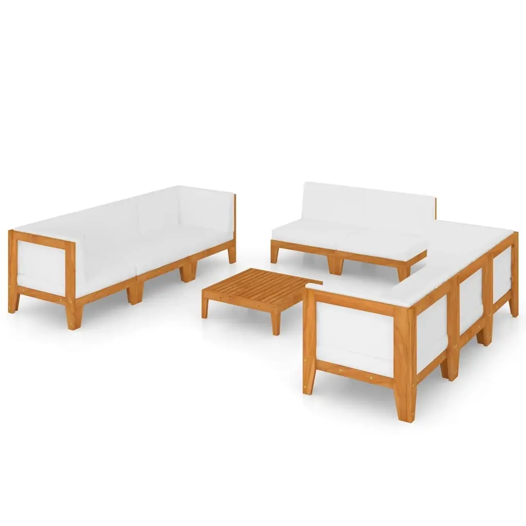 9 Piece Garden Lounge Set with Cushions Solid Acacia Wood 3058120 - Furniture