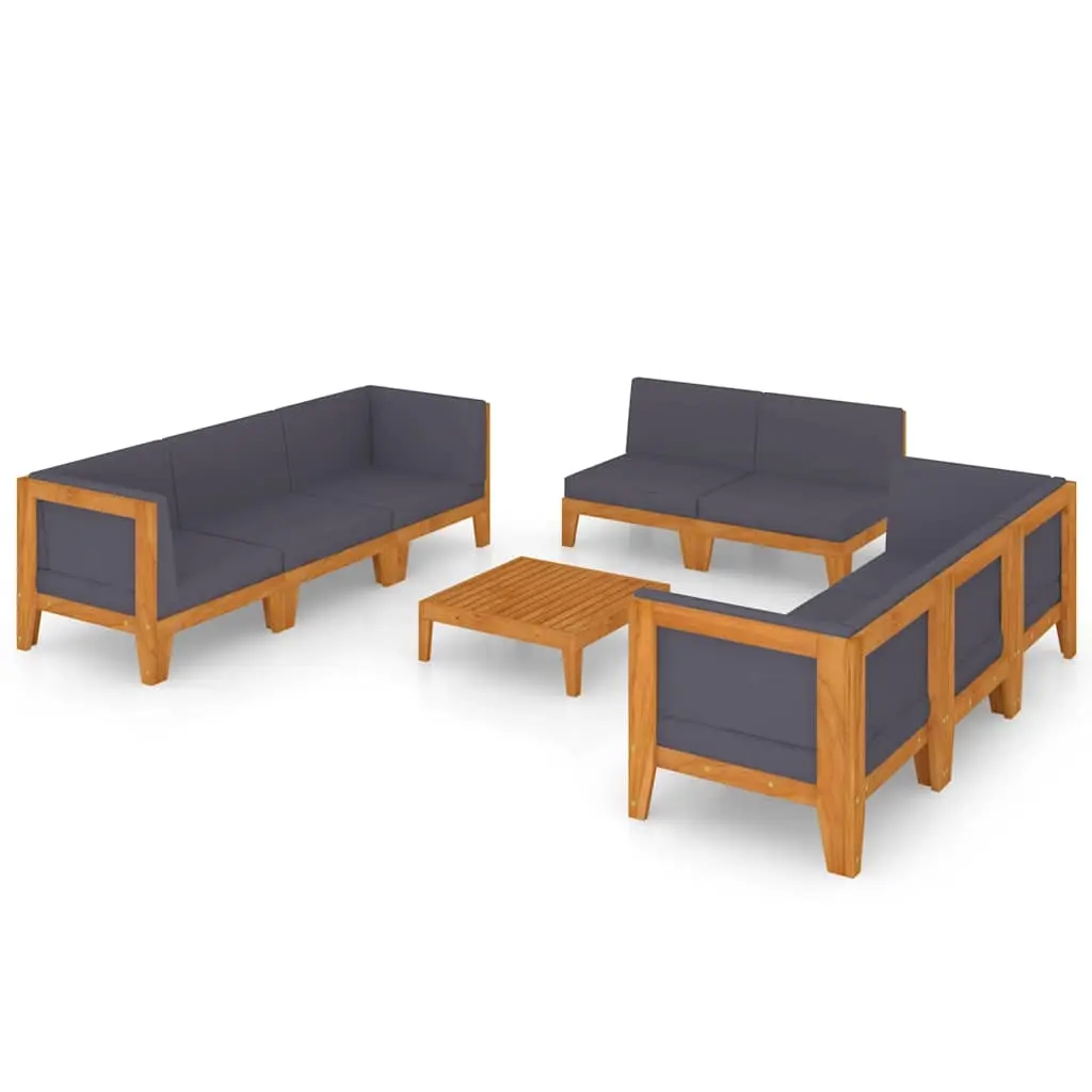 9 Piece Garden Lounge Set with Cushions Solid Acacia Wood 3058121 - Furniture