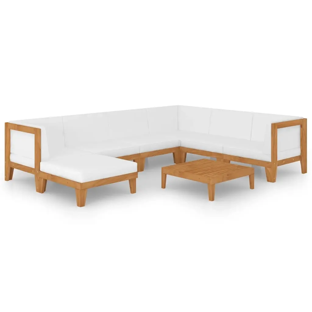 8 Piece Garden Lounge Set with Cushions Solid Acacia Wood 3058124 - Furniture