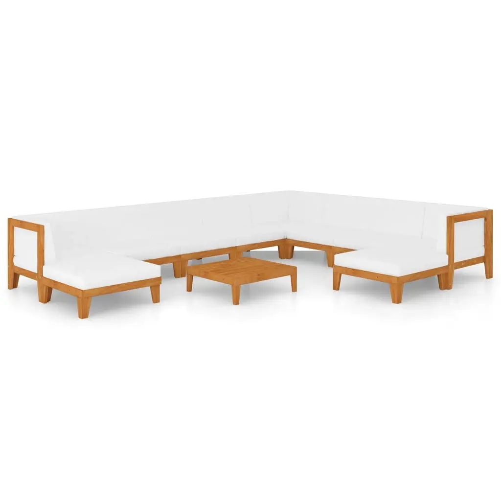 11 Piece Garden Lounge Set with Cushions Solid Acacia Wood 3058128 - Furniture