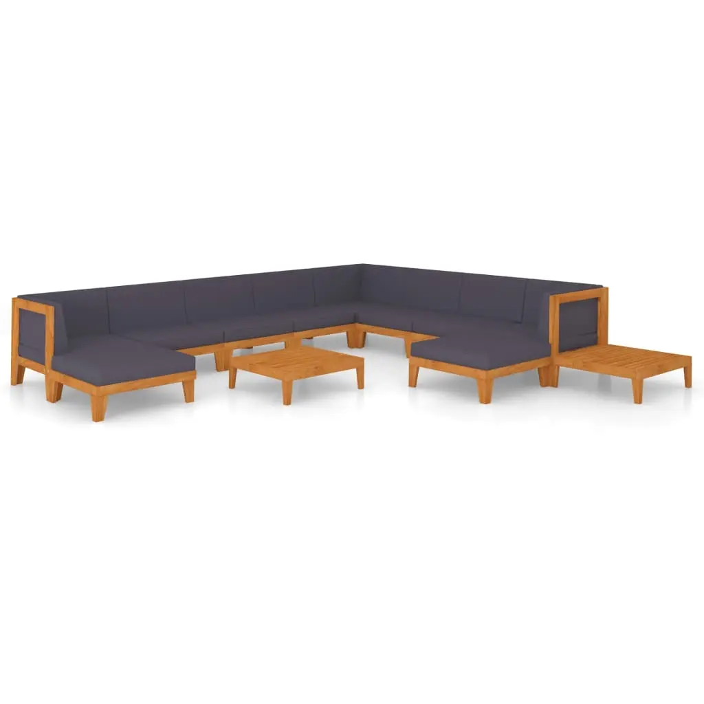 12 Piece Garden Lounge Set with Cushions Solid Acacia Wood 3058131 - Furniture