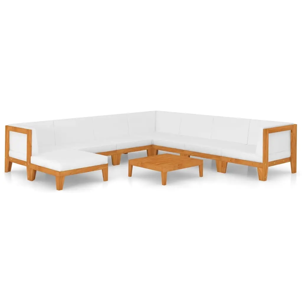 9 Piece Garden Lounge Set with Cushions Solid Acacia Wood 3058132 - Furniture