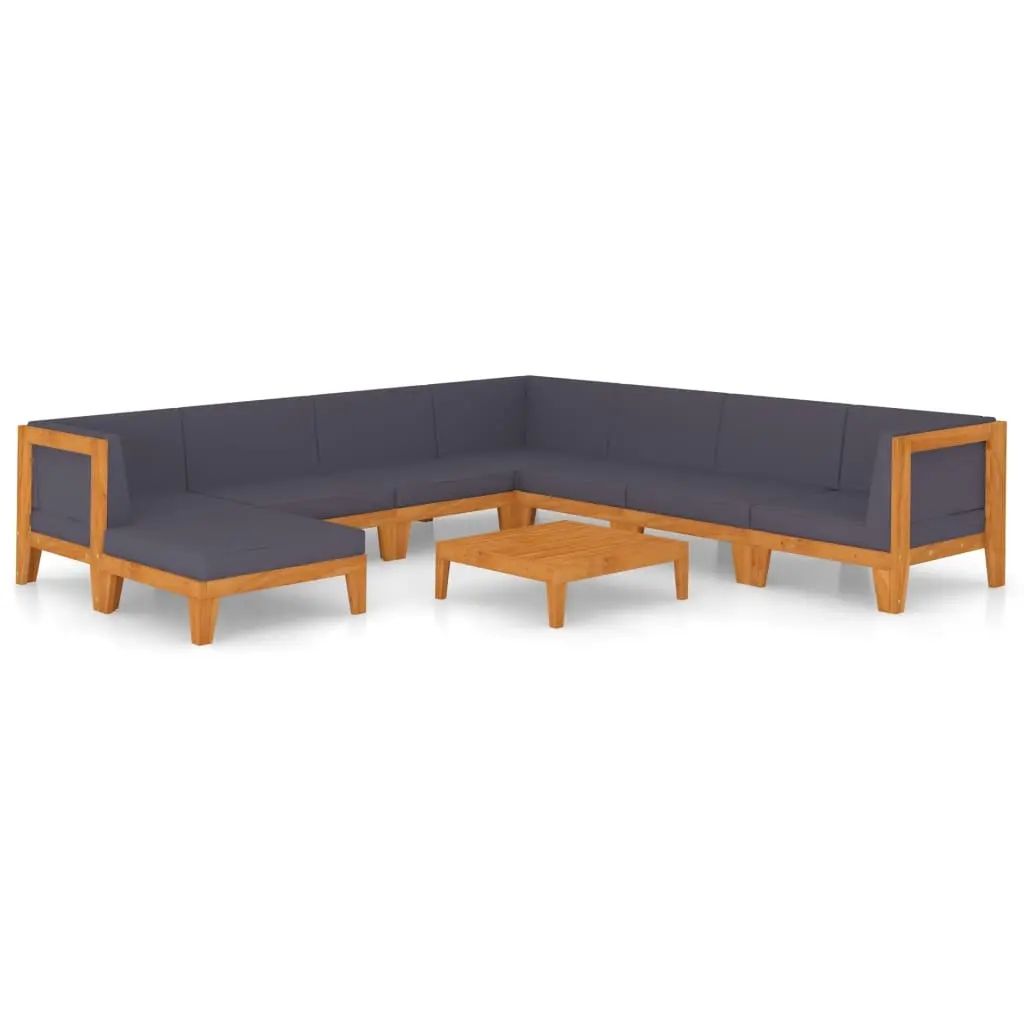 9 Piece Garden Lounge Set with Cushions Solid Acacia Wood 3058133 - Furniture