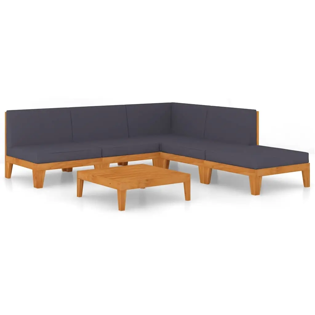 6 Piece Garden Lounge Set with Cushions Solid Acacia Wood 3058139 - Furniture