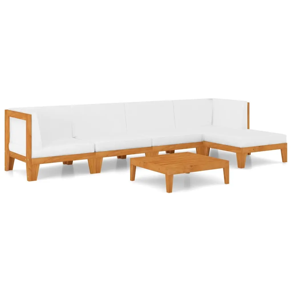 6 Piece Garden Lounge Set with Cushions Solid Acacia Wood 3058140 - Furniture
