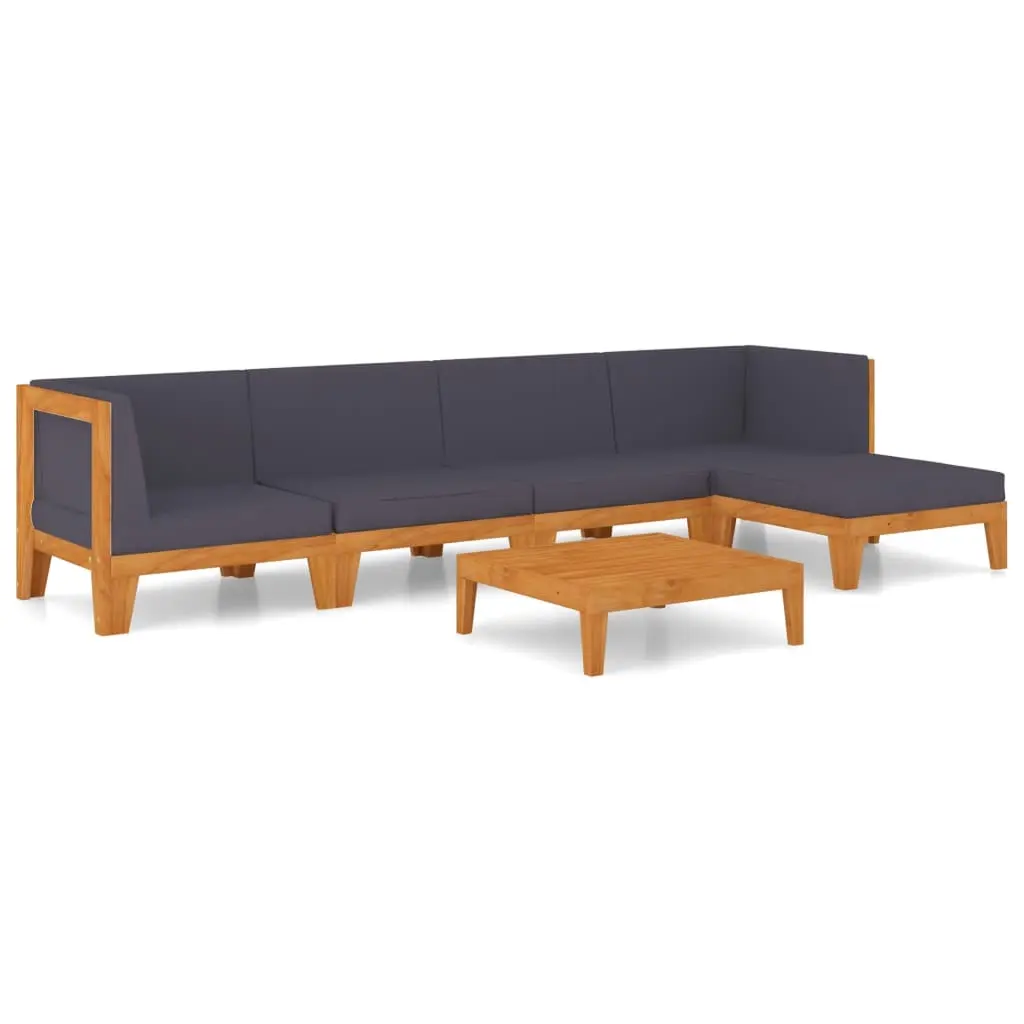 6 Piece Garden Lounge Set with Cushions Solid Acacia Wood 3058141 - Furniture