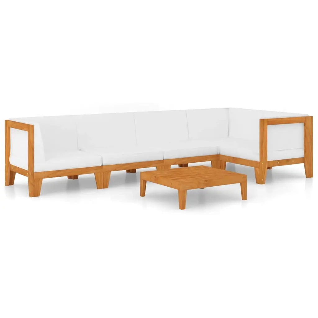 6 Piece Garden Lounge Set with Cushions Solid Acacia Wood 3058142 - Furniture