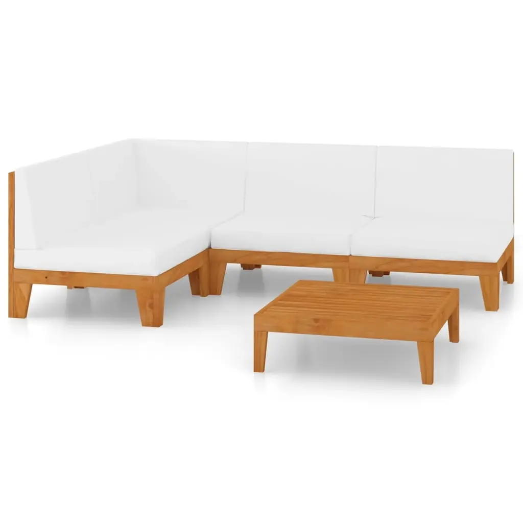 5 Piece Garden Lounge Set with Cushions Solid Acacia Wood 3058144 - Furniture