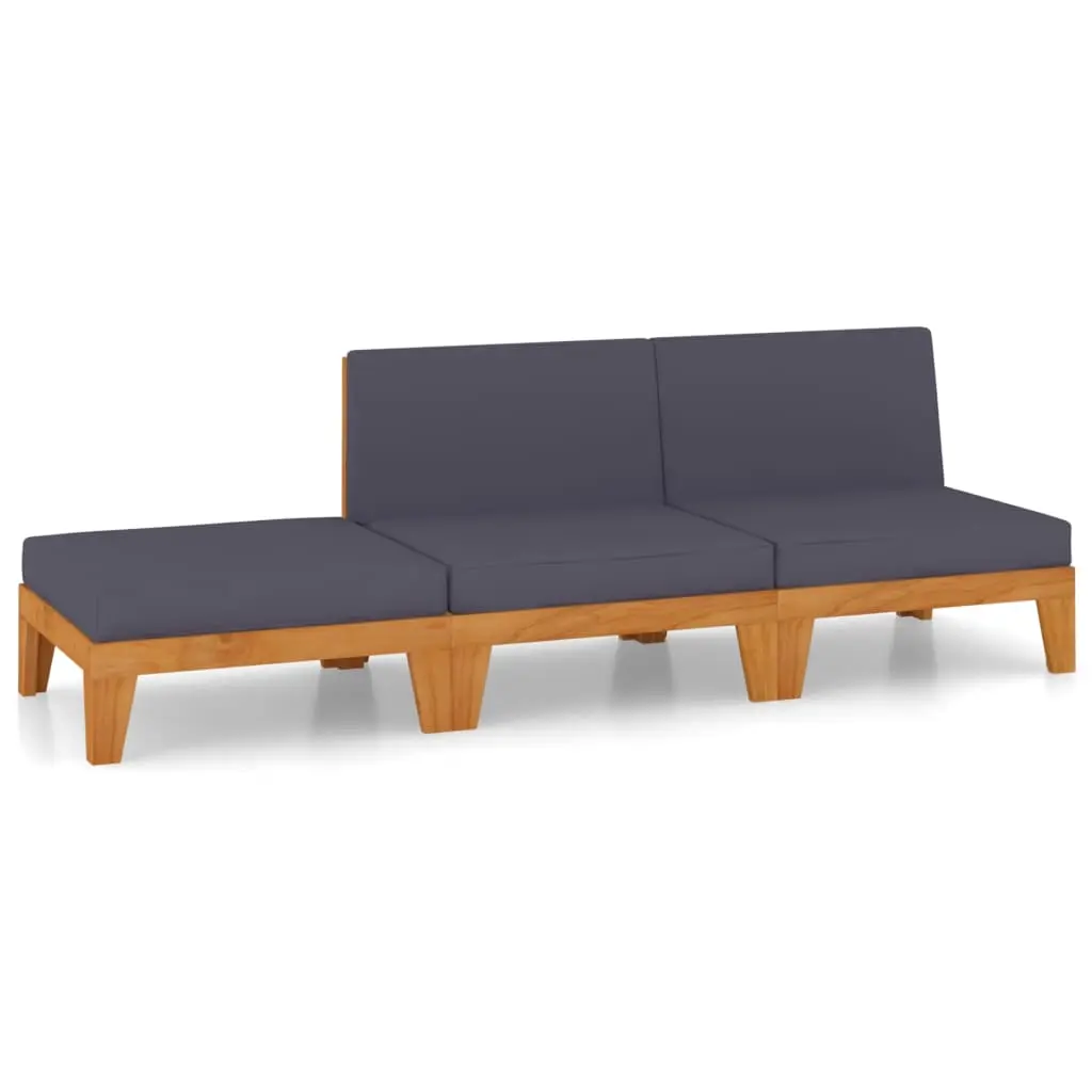 3 Piece Garden Lounge Set with Cushions Solid Acacia Wood 3058147 - Furniture